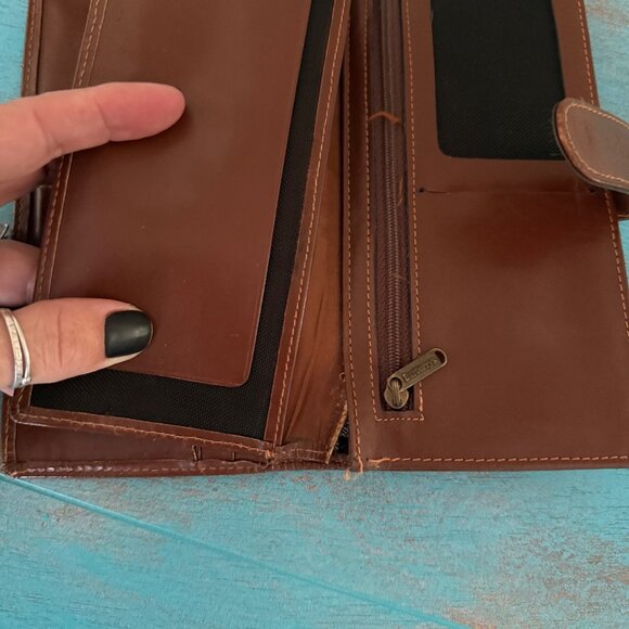 Vintage Burberrys Of London Leather Wallet With Checkered Canvas Design *Notes* - Picture 6 of 6